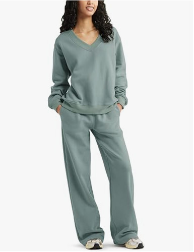 Women wide tracksuit - tracksuit, neck