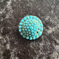 antique victorian silver gold turquoise brooch A/f