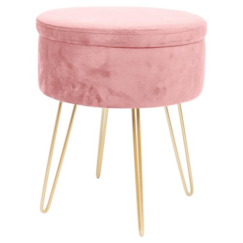Round velvet storage - round,