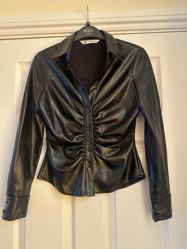 Zara ladies black faux leather - black,