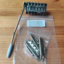 Used 2007 Squier By Fender Medium Block 52.5mm Spacing Strat Tremolo Bridge #26