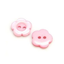 Resin Buttons Pink Flower 15mm