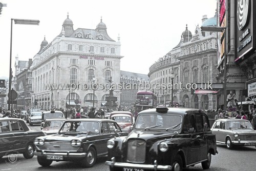 London 1970 old black taxi - london,