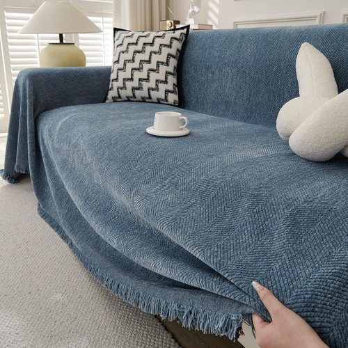 Chenille sofa large throw - large,
