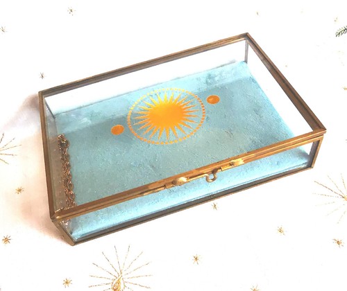 Vintage glass jewellery box - vintage,