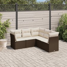 Garden Sofa Set Brown, Cream