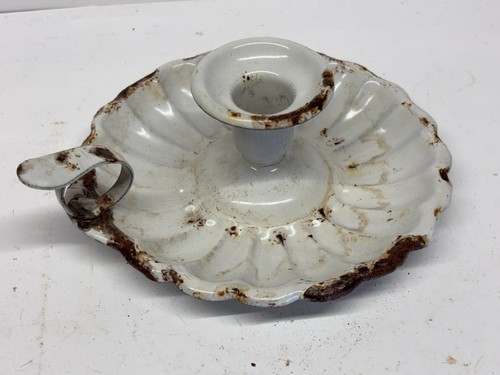 Vintage enamel candlestick - enamel,