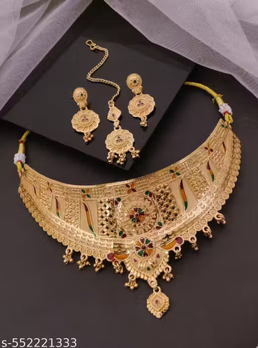 Gold plated jewellery set - gold, set,rani