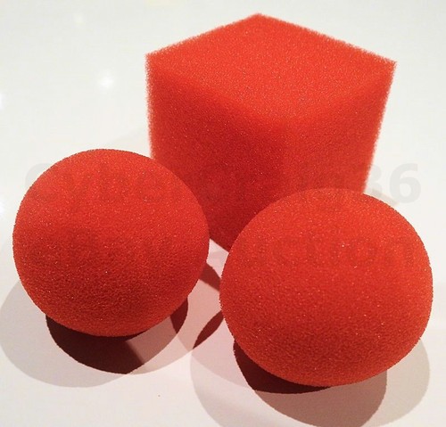 Square 5cm red - red, sponge