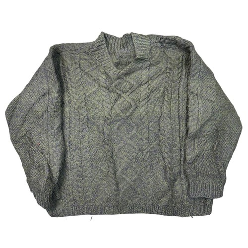 Vintage aran hand knit jumper - aran,