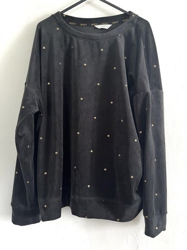 Body black gold polka dot - black,