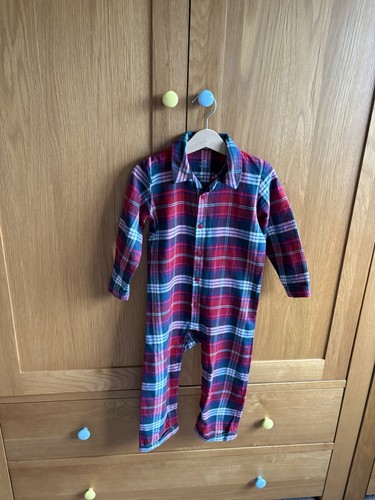 Red checked sleep suit 2 - m&s,