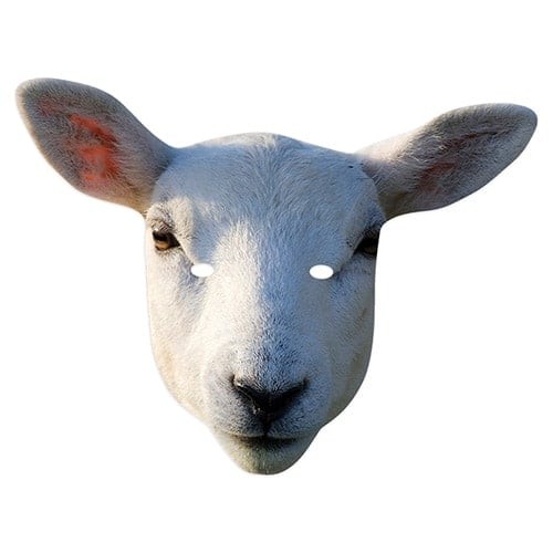 Sheep cardboard face mask - face,