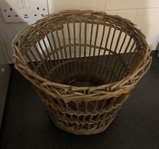 Vintage French Wicker Waste Paper Basket