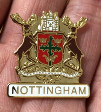 RARE NOTTINGHAM STAGS CITY CREST ENAMEL PIN BADGE