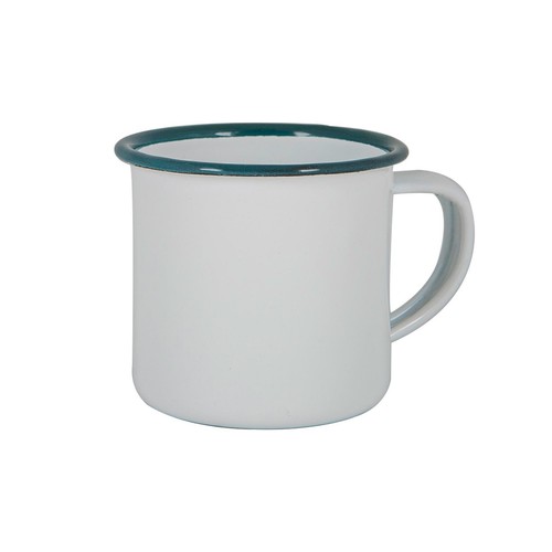 White enamel espresso cups - white,