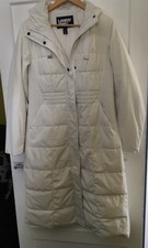 Land's End Women's Long Parka or Puffer Coat Size UK Small Colour Ivory - Hooded