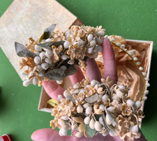 Antique wax 1920s floral bridal wedding crown or tiara