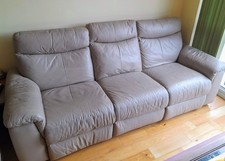 DFS Caramel 3 Seater + 2 Seater Leather Sofa Set, Power/Manual Recliners 