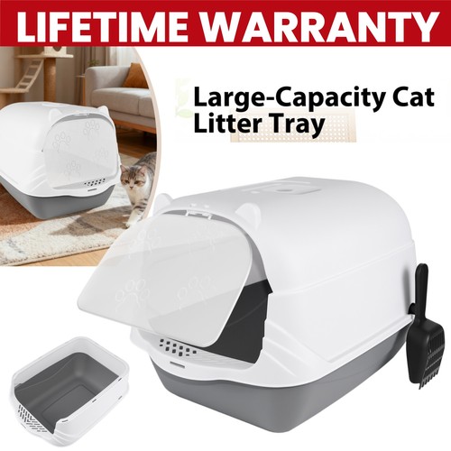 Large hooded cat litter trays - cat,