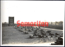 I12/21 WW2 ORIGINAL PHOTO OF GERMAN ARMY VEHICLES AND MOTORCYCLES IN FORMATION