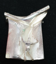 HUGE RARE SILVER "SPACE" SERIES BROOCH BY BJORN WECKSTROM - LAPPONIA FINLAND (D)