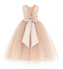 Satin Flower Girl Dress with