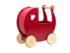 Moover Red Wooden Pram  COLLECTION ONLY
