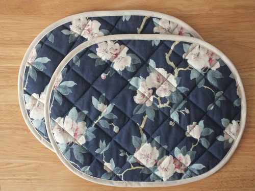 Pair quilted oval table - pair, of