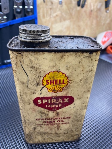 Shell spirax oil tin empty - oil,