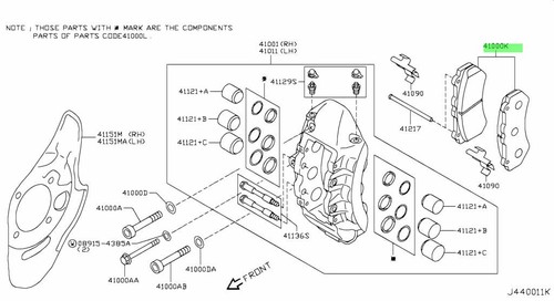 Genuine oem front - front, pads