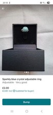Adjustable blue crystal ring