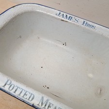 Antique Enamel dish Advertising James Bros Potted Meat