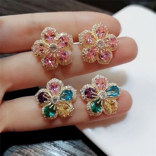 Pairs dimante flowers studs - 2,