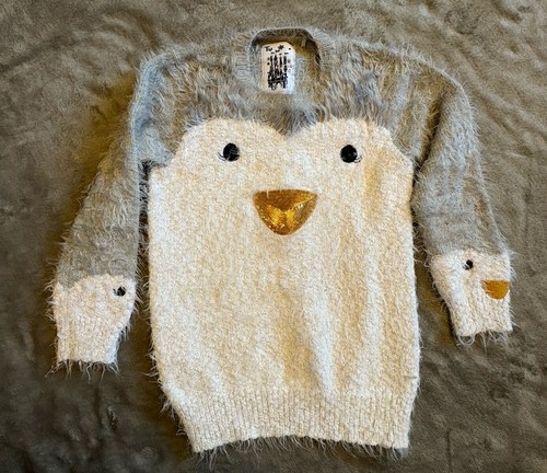 Girls penguin christmas jumper - penguin,