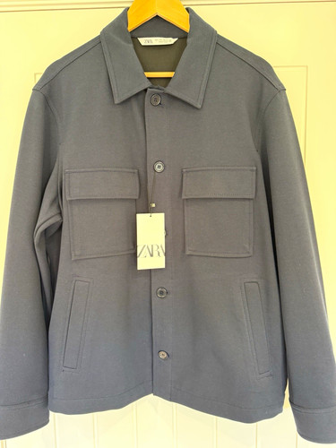 Zara men navy twill button - zara, men’s