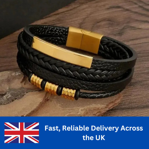 Stylish men leather bracelet - men's,