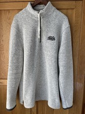 Weird Fish Oatmeal Macaroni Knit 1/4 Zip Sweatshirt Size XL