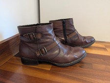 Rieker brown leather ankle boots size uk 7 eu 40