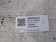 2006 BMW 3 SERIES 4 Door Saloon N/S Passengers Door Wing Mirror 1998-2006