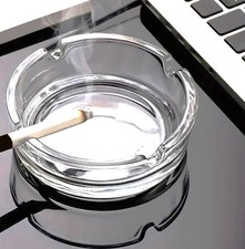 4 Round Glass Ashtrays