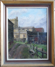 Brian Bennett Oil Painting  Landscape with a Church, signed, framed.