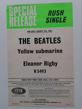 THE BEATLES  1966 ORIG UK PARLOPHONE E.M.I. PROMOTIONAL FLYER ELEANOR RIGBY