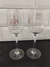 Set Of 2 ROYAL SCOT CRYSTAL William Catherine Royal Wedding  Finest Glasware