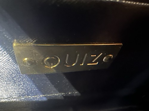 Blue quiz clutch bag - clutch, never