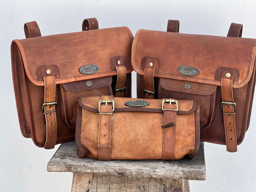 Brown handmade goat leather - handmade,