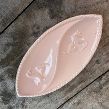 RARE Poole Pottery Carter  Tiles Pink Oval Dish Kiln & Dolphin - Trial Piece?