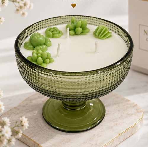 Natalia candles green glass - natalia,