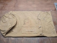 Vintage British Royal Navy Kit bag Duffle Sea Marines Military Canvas Sack Tan