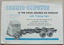 COMMER-UNIPOWER 10 TON DIESEL 6 WHEELER Sales Brochure Sep 1958-59 #718B